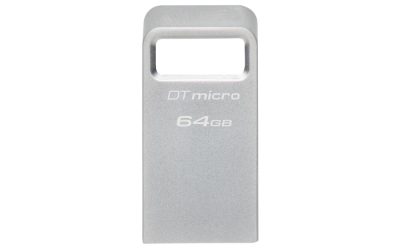 USB 3.2 Flash Drive, DataTraveler micro, 64 GB, USB Type-A, Silver