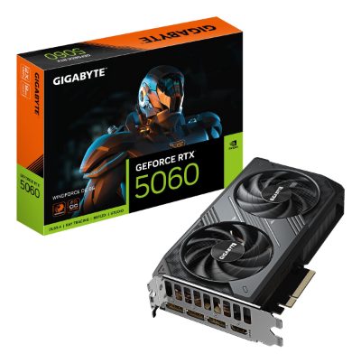 Gigabyte GeForce RTX 5060 WINDFORCE OC 8G, NVIDIA, 8 GB, GeForce RTX 5060, GDDR7, HDMI ports quantity 1, PCI-E 5.0