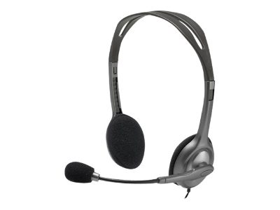 Stereo headset, H111, Built-in microphone, 3.5 mm, Grey