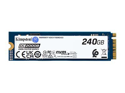 Kingston SSD, DC2000B, 240 GB, SSD form factor M.2 2280, Solid-state drive interface PCIe NVMe Gen 4.0 (x4), Read speed 4500 MB/s, Write speed 400 MB/s