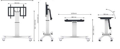 TV SET ACC FLOOR STAND 42-100"/PLASMA-M2500TSILVER NEOMOUNTS
