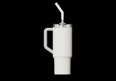 Straw Mug, Capacity 1 L, Material Stainless steel, White