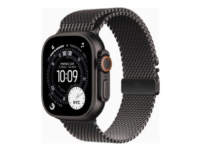 Apple Watch Ultra 3 GPS + Cellular 49mm Black Titanium Case with Black Titanium Milanese Loop - Large, Apple