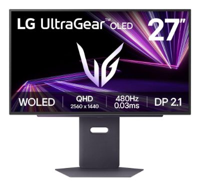 Monitor, LG, 27GX790A-B, 26.5", Gaming, Panel OLED, 2560x1440, 16:9, 480Hz, 0.03 ms, Swivel, Pivot, Height adjustable, Tilt