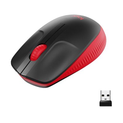 Full size Mouse, M190, Wireless, USB, Red