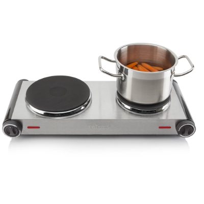 Free standing table hob, KP-6248, Number of burners/cooking zones 2, Electric, Stainless Steel/Black