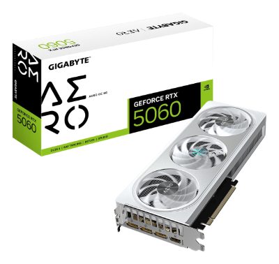 Gigabyte GeForce RTX 5060 AERO OC 8G, NVIDIA, 8 GB, GeForce RTX 5060, GDDR7, HDMI ports quantity 1, PCI-E 5.0