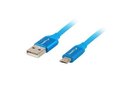 USB Micro to USB-A 2.0 Cable Blue Premium QC 3.0, 1.8 m, CA-USBM-20CU-0018-BL, USB Micro to USB Type-A