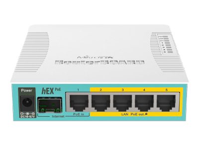 Mikrotik Wired Ethernet Router RB960PGS, hEX PoE, CPU 800MHz, 128MB RAM, 16MB, 1xSFP, 5xGigabit LAN, 1xUSB, Power Output On ports 2-5, Ourput: 1A max per port; 2A max total, RouterOS L4, MikroTik, hEX PoE Router, RB960PGS, No Wi-Fi, 10/100/1000 Mbit/s, Ethernet LAN (RJ-45) ports 5, Mesh Support No, MU-MiMO No, No mobile broadband, 1xUSB, 12 month(s)
