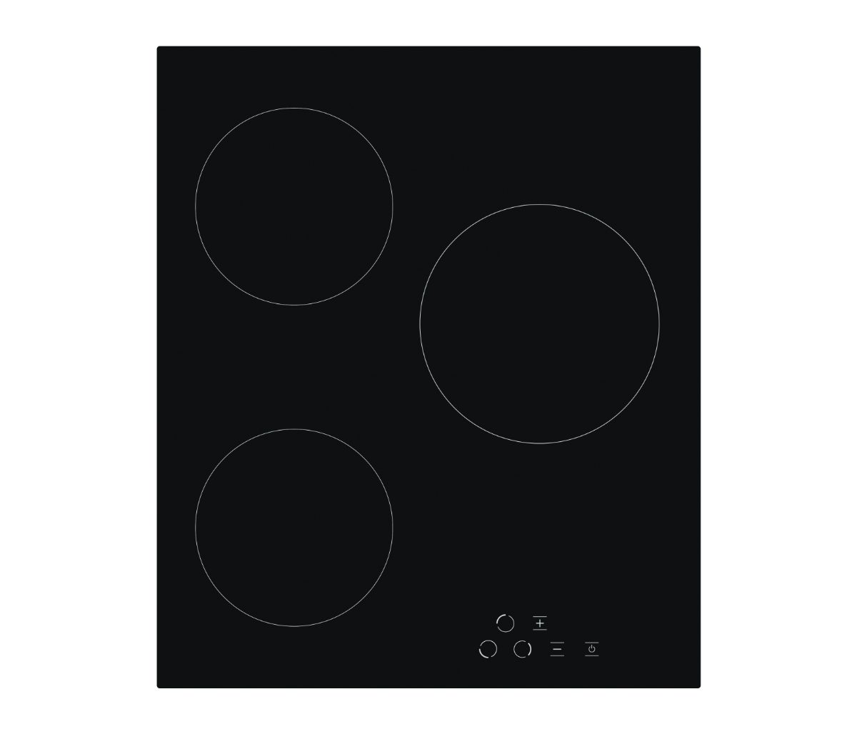 Hob, H4.030.DECSP, Vitroceramic, Number of burners/cooking zones 3, Touch, Black