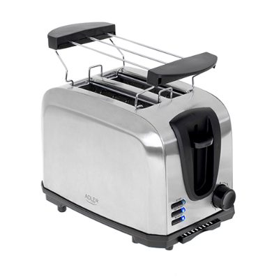 Toaster, AD 3222, Power 700 W, Number of slots 2, Housing material Stainless steel, Silver