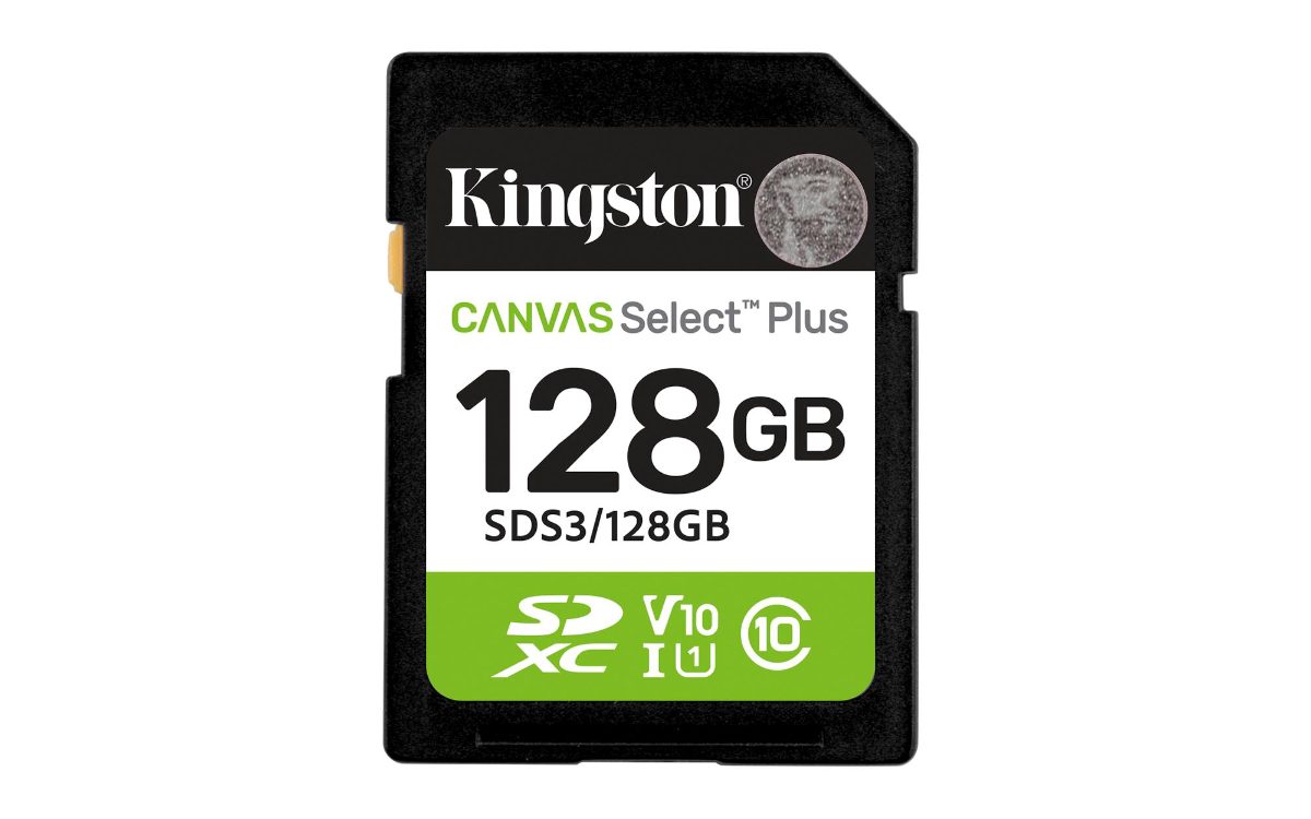 Kingston Canvas Select Plus, 128 GB, SD, Flash memory class Class 10, UHS-I, U1/U3, Video Class 10/30