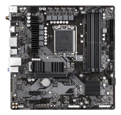 Mainboard, GIGABYTE, Intel B760 Express, LGA1700, Micro-ATX, Memory DDR4, Memory slots 4, 2xPCI-Express 3.0 1x, 1xPCI-Express 4.0 16x, 2xM.2, 1xHDMI, 2xDisplayPort, 2xAudio-In, 1xAudio-Out, 2xUSB 2.0, 3xUSB 3.2, 1xUSB-C, 1xPS/2, 1xRJ45, 2xRF-Out, B760MDS3HAXDDR41.2