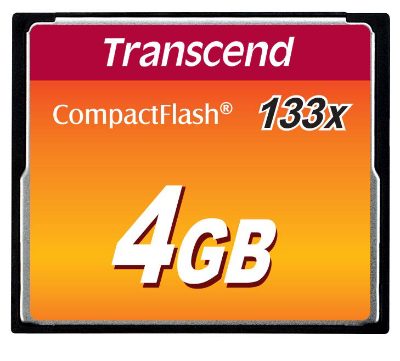 MEMORY COMPACT FLASH 4GB/SLC TS4GCF133 TRANSCEND