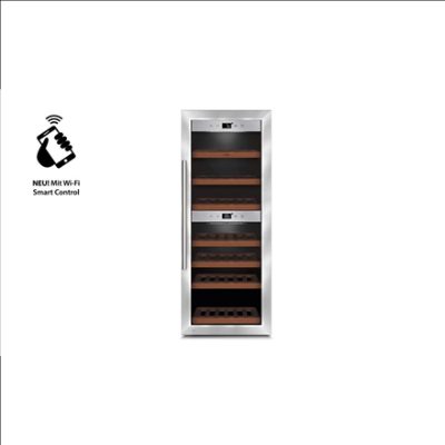 Wine cooler, WineComfort 380 Smart, Energy efficiency class G, Showcase, Free standing, Bottles capacity Up to 38 bottles, Cooling type Compressor technology, Stainless steel/Black