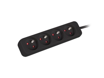 Power strip 1m 4x outlets for UPS system, PS0-04E-0100-IEC-BK, Sockets quantity 4