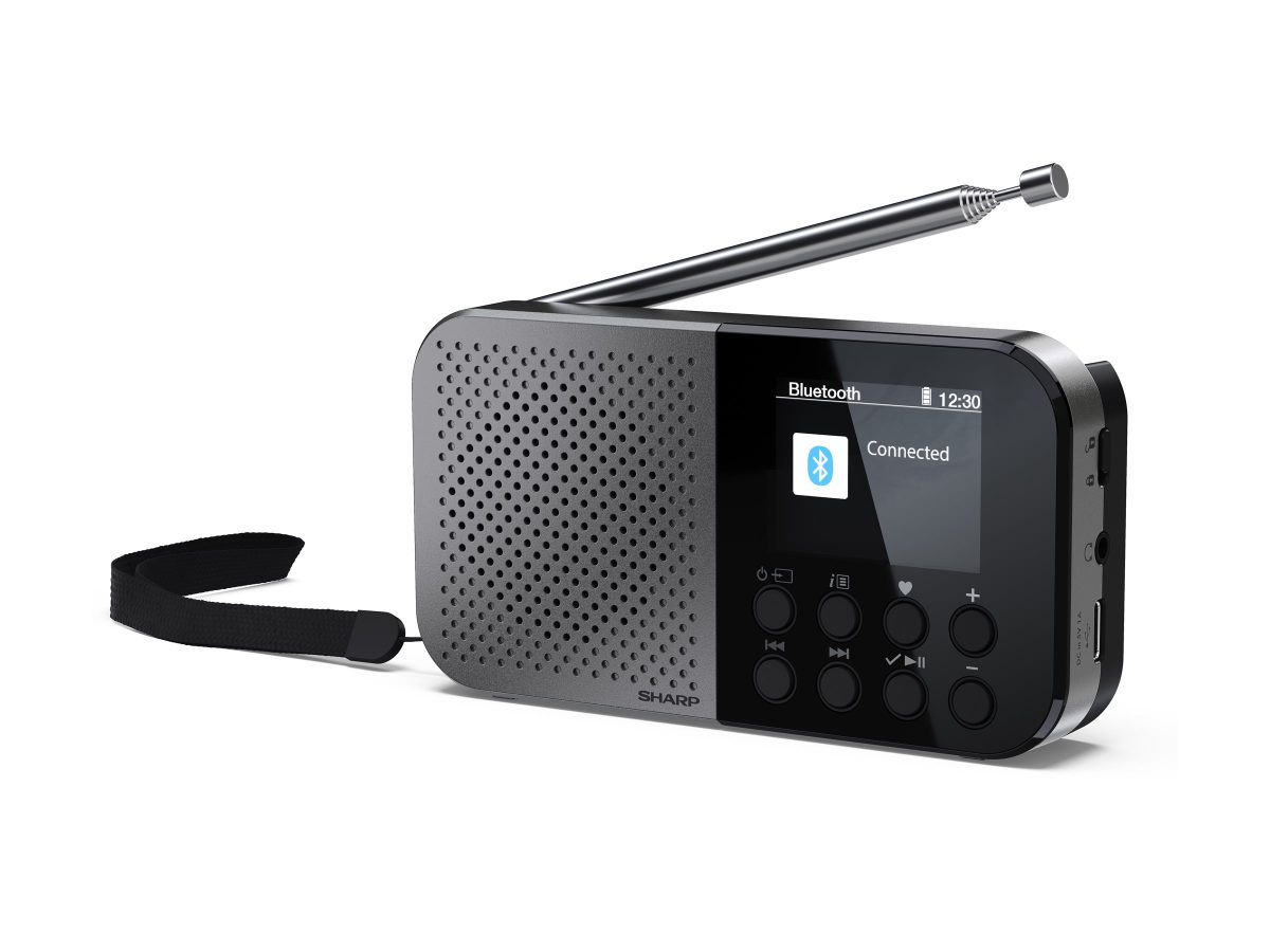 Sharp OSAKA Pocket/Handheld Portable Digital Radio, DR-P520(GY), Bluetooth