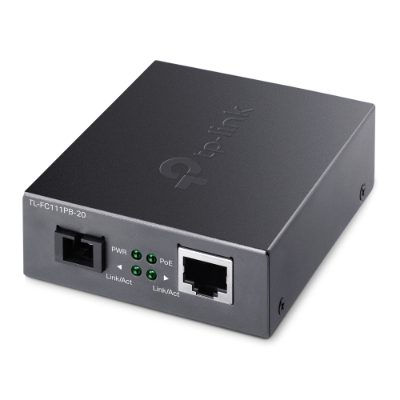 VDM Media Converter with 1-Port PoE, TL-FC111PB-20, 10/100M RJ45 port