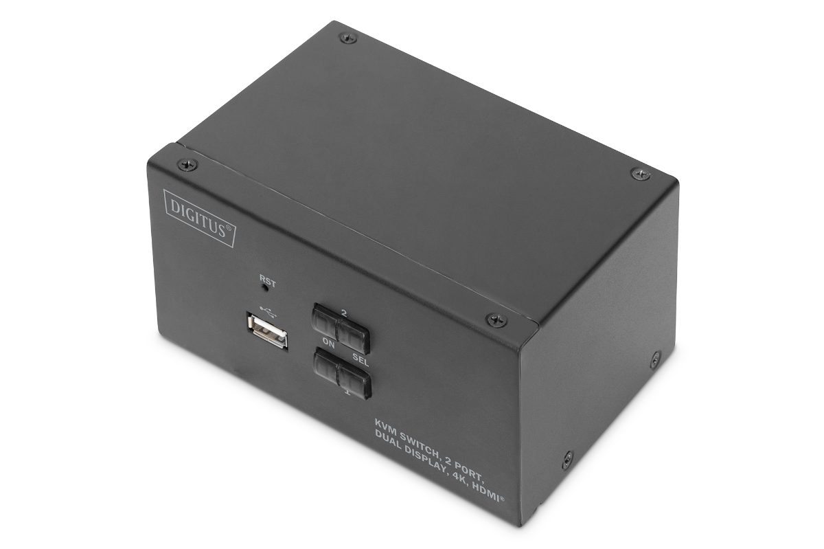 KVM Switch, 2 Port, Dual Display, 4K, HDMI, DS-12860