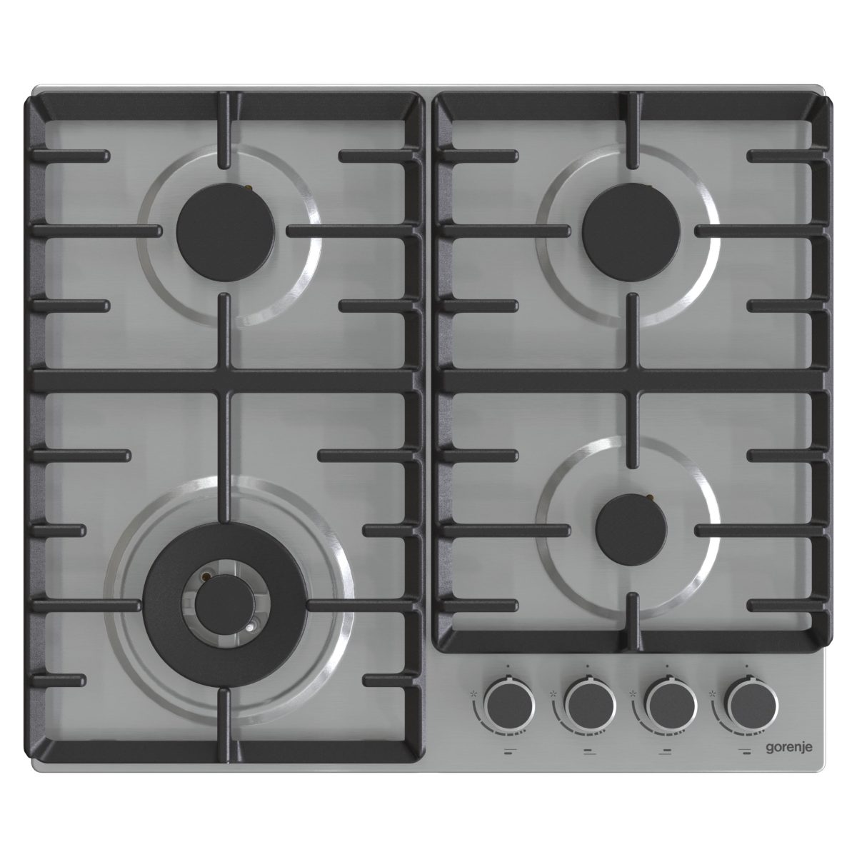 Hob, GW642ABX, Gas, Number of burners/cooking zones 4, Rotary knobs, Stainless steel
