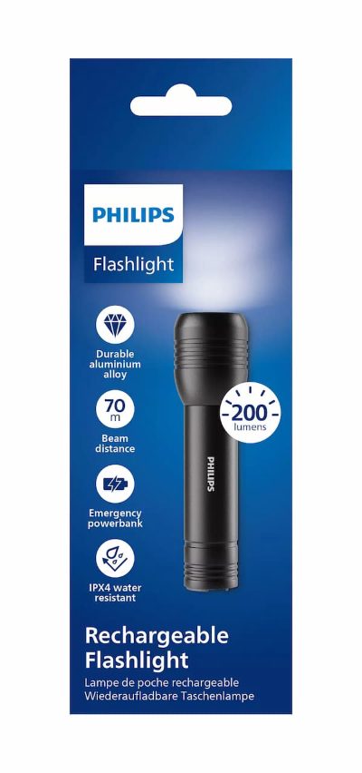 PHILIPS LED lukturis, melns