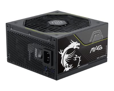 Power Supply, MSI, MAG A1000PLS PCIE5, ATX, PC, 100 - 240 V, 1000 W, MAGA1000PLSPCIE5