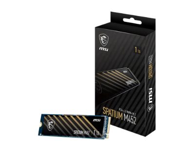 SSD, MSI, 300xTBW rating, MTBF 1500000 h, Read speed 3600 MB/s, Write speed 3100 MB/s, NVMe Yes, PCI Express 4.0, M.2, 1000 GB, SPATIUM M452, S78-440L970-P83