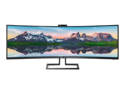 SuperWide curved LCD display, 499P9H/00, 48.8 ", VA, Dual QHD, 32:9, 70 Hz, 5 ms, 5120 x 1440 pixels, 450 cd/m², Headphone out, HDMI ports quantity 2, Black