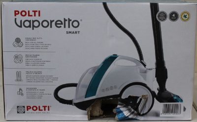Polti, Steam cleaner, PTEU0277 Vaporetto Smart 100_T, Power 1500 W, Steam pressure 4 bar, Water tank capacity 2 L, White, DAMAGED PACKAGING, Warranty 24 month(s)