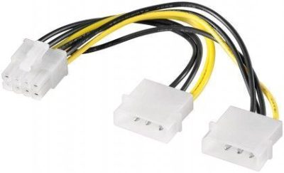 Power cable/adapter for PC graphics cards, PCI-E to PCI Express 8-pin, 93241