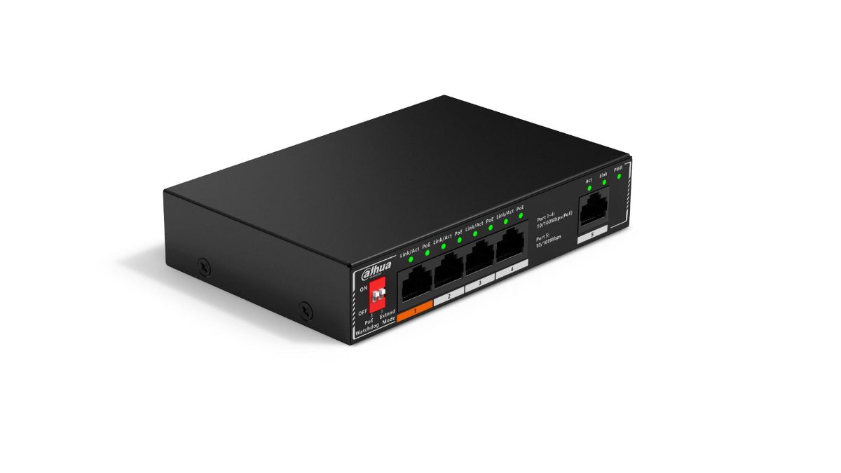 Switch, DAHUA, PoE ports 4, 60 Watts, SF1005P