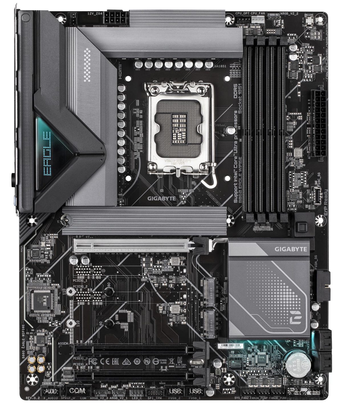 Gigabyte B860 EAGLE WIFI6E, Processor family Intel, Processor socket LGA1851, DDR5, Supported hard disk drive interfaces SATA, M.2, Number of SATA connectors 4