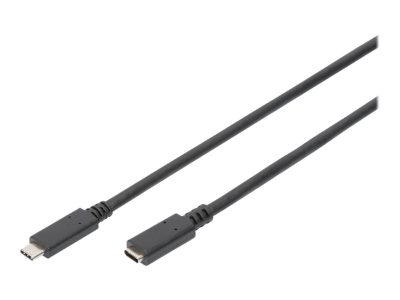 USB Type-C Extension Cable, AK-300210-020-S, USB-C to USB-C USB Female 2.0 (Type C), USB Male 2.0 (Type C)