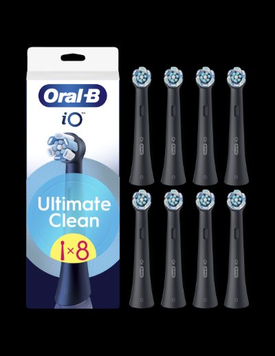 Replaceable toothbrush heads, iO UltimateClean, Heads, For adults, Number of brush heads included 8, Black