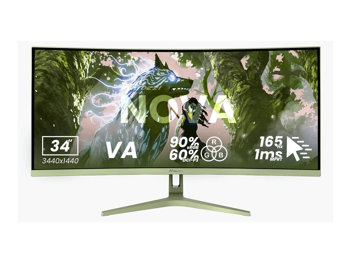 Nova, 34 ", VA, UWQHD, 21:9, 165 Hz, 1 ms, 3440 x 1440 pixels, 350 cd/m², HDMI ports quantity 2, Forest Green