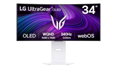Monitor, LG, 34 ", 3440 x 1440 pixels, Wide Quad HD, Native aspect ratio 21:9, OLED, Curved, 34GX90SA-W