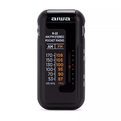 AIWA kabatas radio ar austiņām, melns