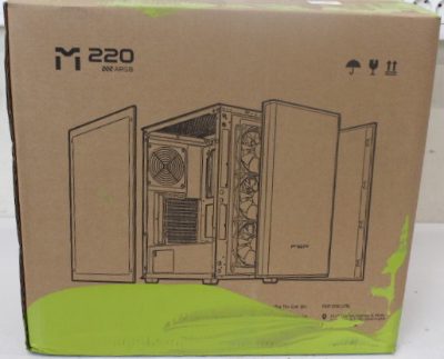 FSP M220-BA ATX Mid Tower, USB 3.0x1, USB 2.0x2, 120mm ARGBx3, FSP Case, M220-BA, Mid Tower, Black