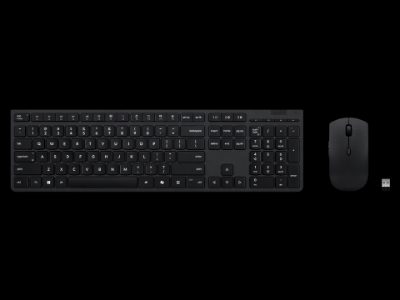 Lenovo Professional Wireless Rechargeable Combo Keyboard and Mouse, Keyboard and Mouse Set, Wireless, Mouse included, Bluetooth, US English, Rechargeable professional, Grey
