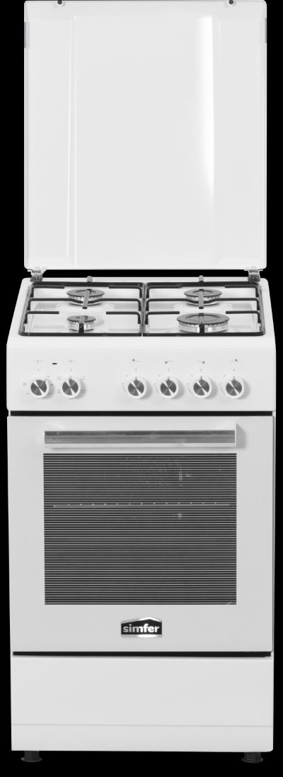 Cooker, 5405SERBB, Hob type Gas, Oven type Electric, White, Width 50 cm, Electronic ignition, Depth 60 cm, 43 L