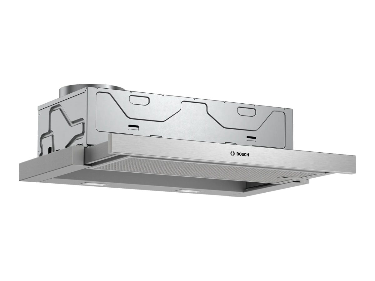 Hood Serie 4, DFM064A53, Telescopic, Energy efficiency class A, Width 60 cm, 270 m³/h, Push Buttons, LED, Silver