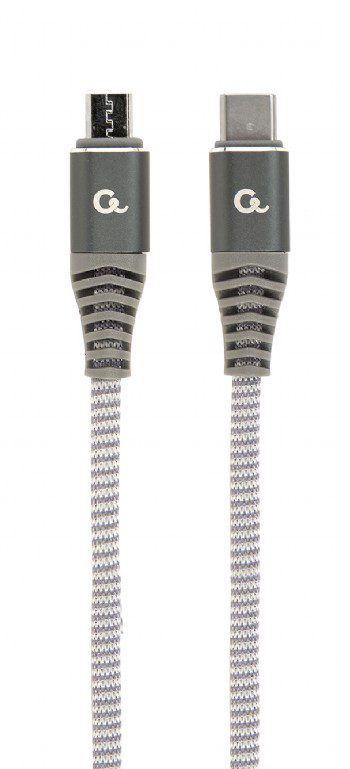 Premium cotton braided USB Type-C to micro-USB charging and data cable, 1.5 m, CC-USB2B-CMMBM-1.5M