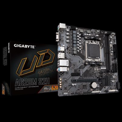 A620M S2H 1.0 M/B, Processor family AMD, Processor socket AM5, DDR5 DIMM, Memory slots 2, Supported hard disk drive interfaces 	SATA, M.2, Number of SATA connectors 4, Chipset AMD A620, Micro ATX