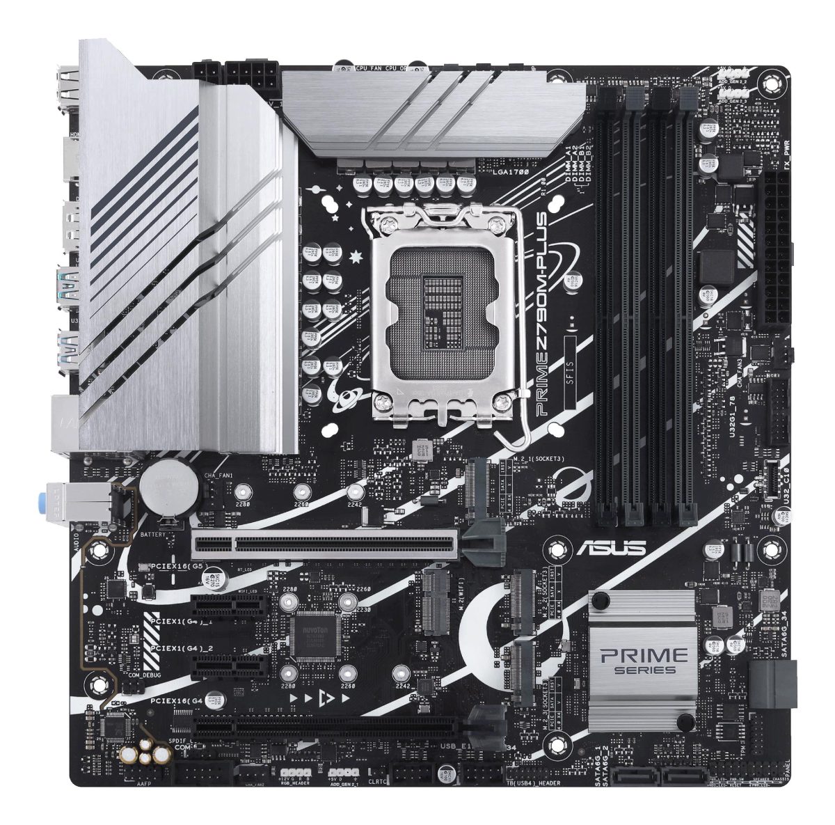 Mainboard, ASUS, Intel Z790, LGA1700, Micro-ATX, Memory DDR5, Memory slots 4, 2xPCI-Express 4.0 1x, 1xPCI-Express 4.0 16x, 1xPCI-Express 5.0 16x, 3xM.2, 1xHDMI, 1xDisplayPort, 2xUSB 2.0, 5xUSB 3.2, 1xUSB-C, 1xRJ45, 3xAudio port, PRIMEZ790M-PLUS