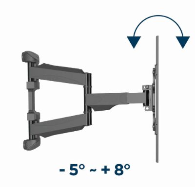 Wall mount, WM-75ST-01, Tilt, swivel, rotate, 32-75 ", Maximum weight (capacity) 45.5 kg, Black