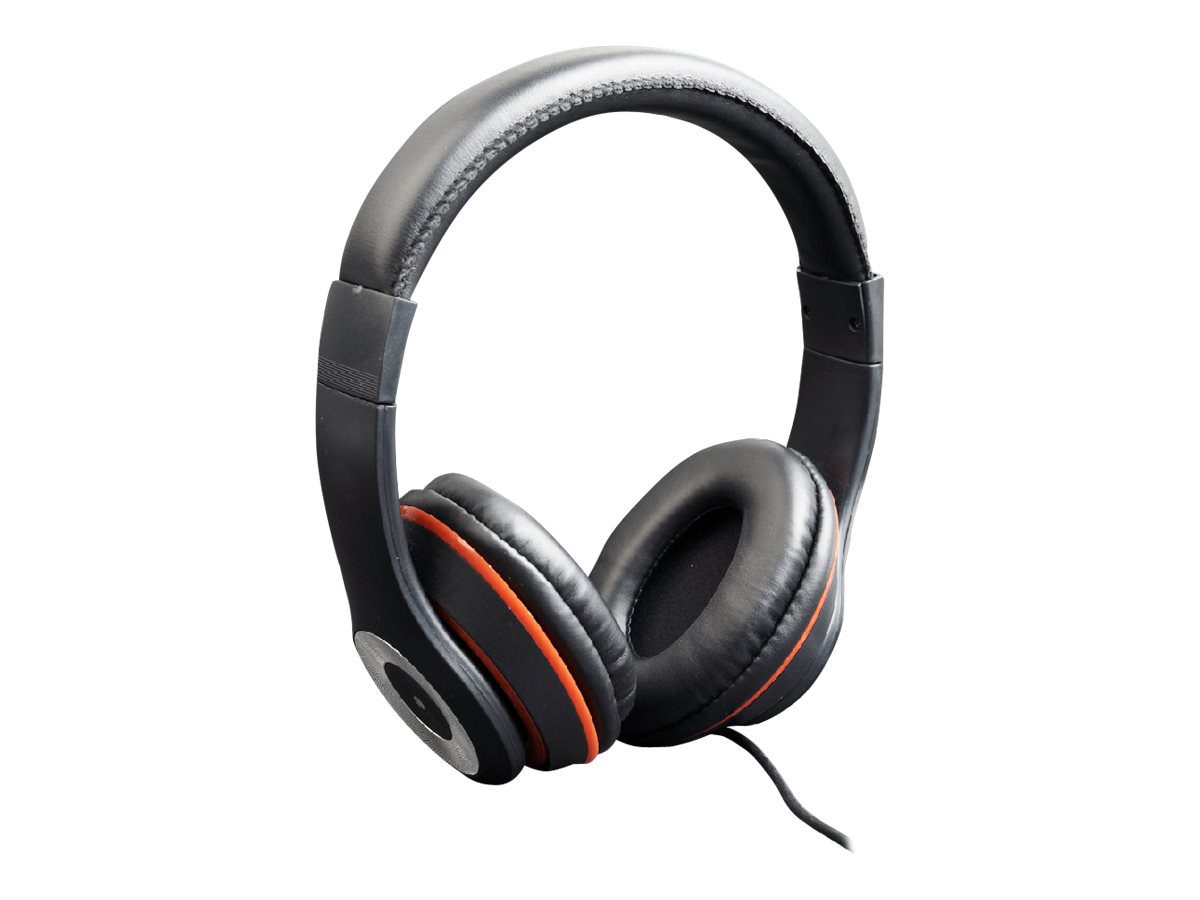 Stereo headset, "Los Angeles" + microphone, passive noise canceling, Black