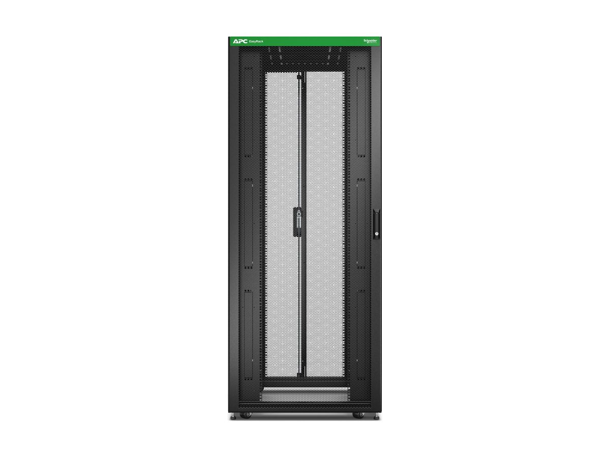 APC Easy Rack 800mm/42U/1200mm , with Roof, castors, feet and 4 Brackets, No Side panels, black, Schneider Electric