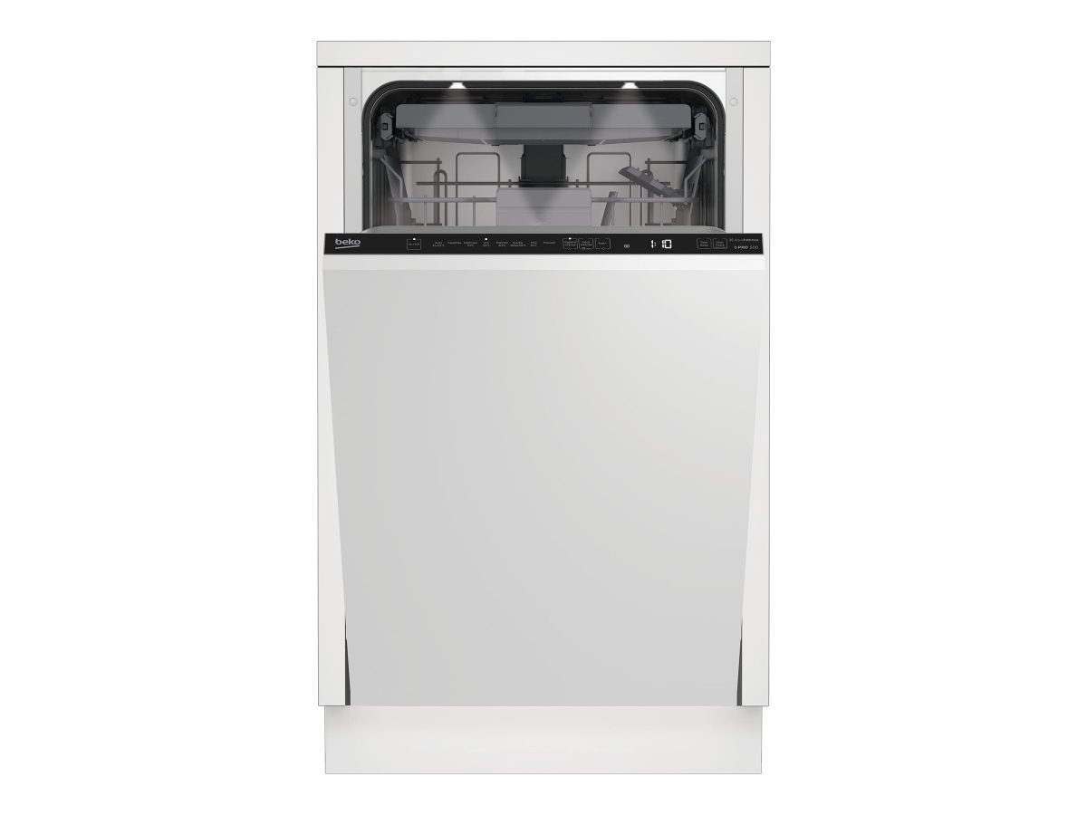 BEKO Dishwasher, BDIS38040Q, Built-in, Width 45 cm, Number of place settings 10, Number of programs 8, Energy efficiency class C, Display, White