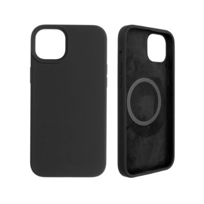 MagFlow with MagSafe support, Back cover, Apple, iPhone 14 Plus, Liquid silicon, Black