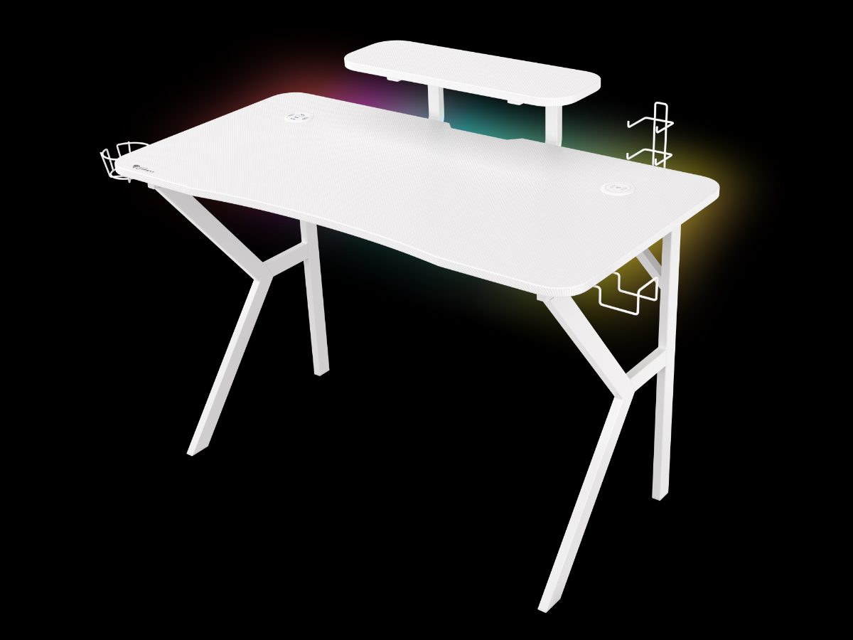 Gaming Desk, Holm 320 RGB, White